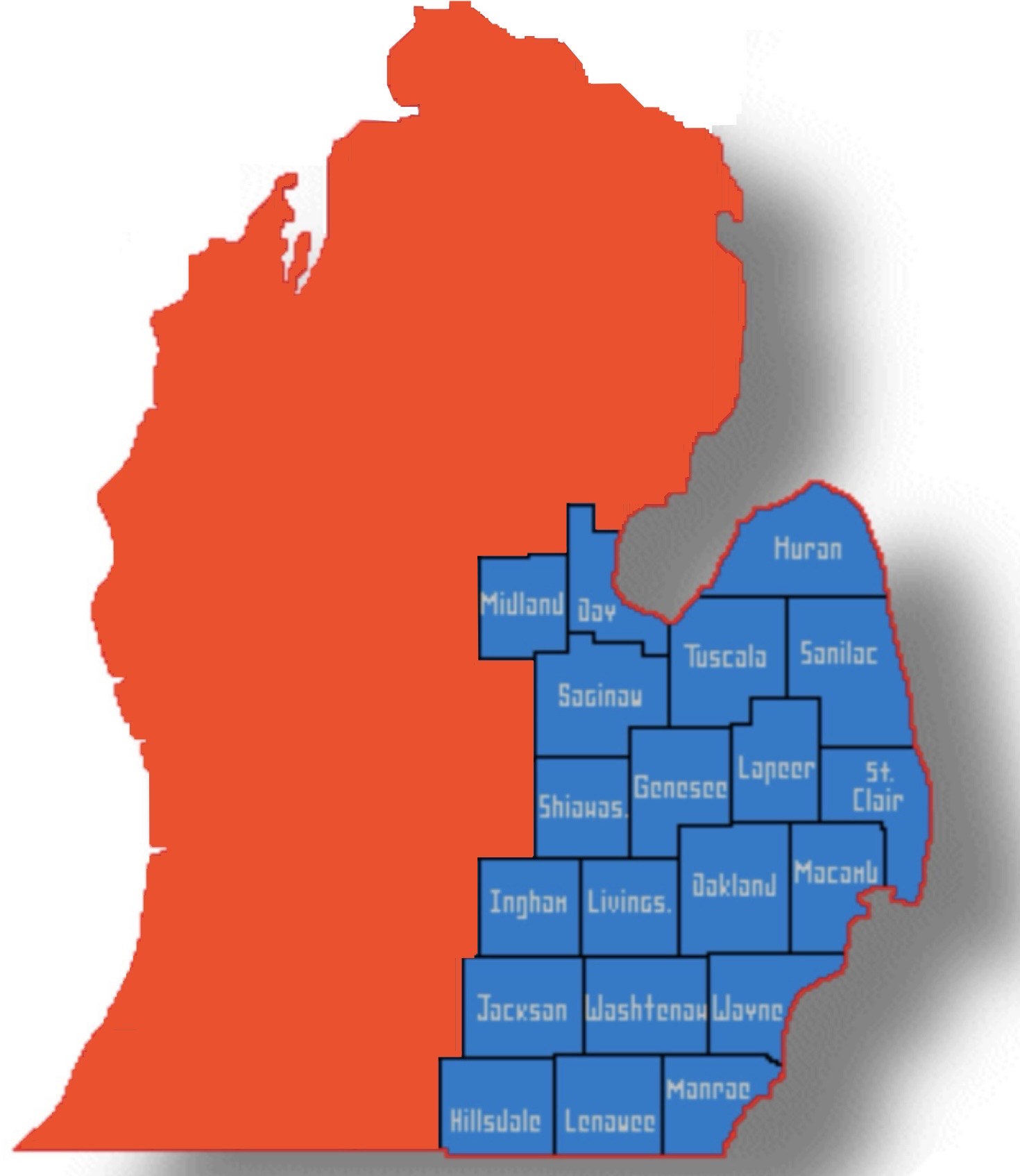 Southeastern Michigan Service Area Map